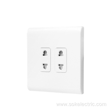 British Electrical sockets 2Gang 2Pin Socket Outlets White